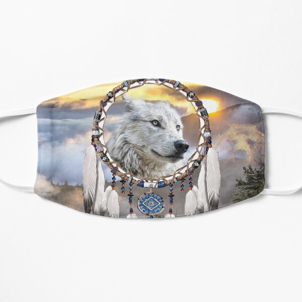 Wolf, Bear and Dream Catcher Flat Mask