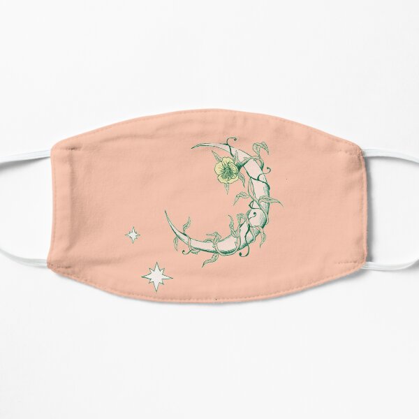 Crescent moon with vine flower illustration Mask