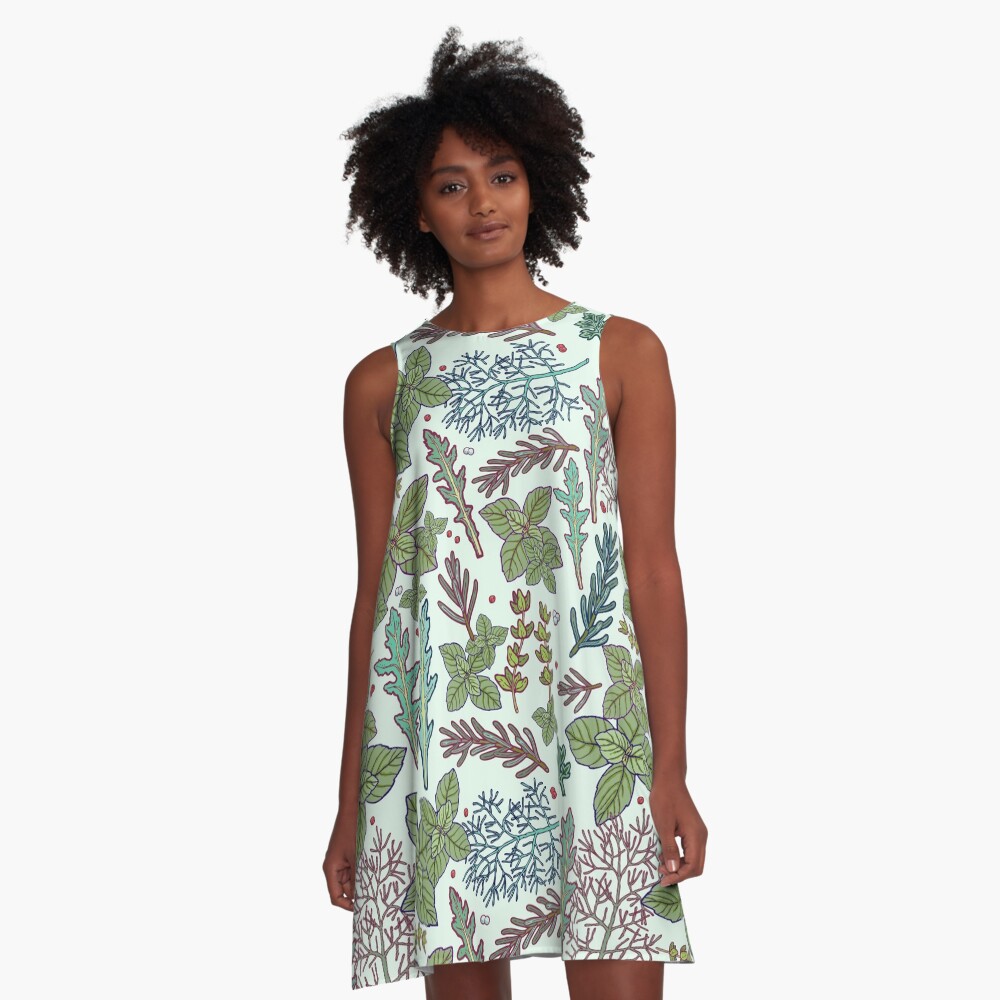 "herbs pattern" ALine Dress by smalldrawing Redbubble