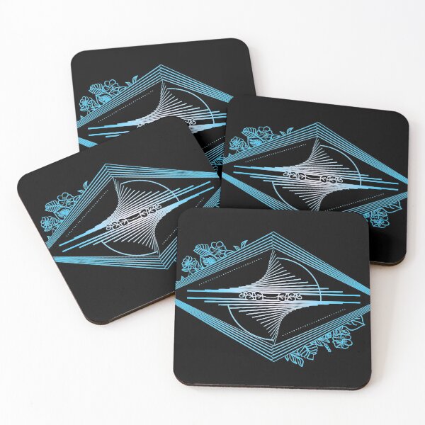 Item preview, Flower geometric graphic futuristic blue designed and sold by Carolina Salazar.