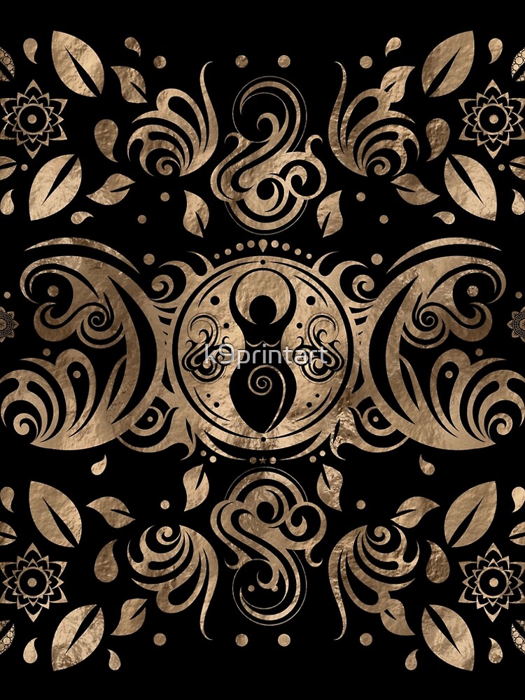 Triple Moon Goddess Gold and Black" A-Line Dress for Sale by k9printart |  Redbubble