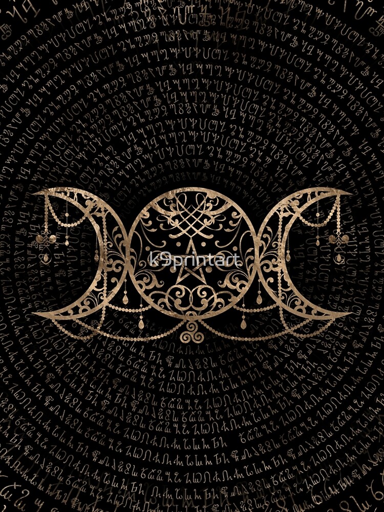 Triple Moon - Triple Goddess Gold and black" A-Line Dress for Sale by k9printart | Redbubble Triple Moon - Triple Goddess Gold and black" A-Line Dress for Sale by k9printart | Redbubble