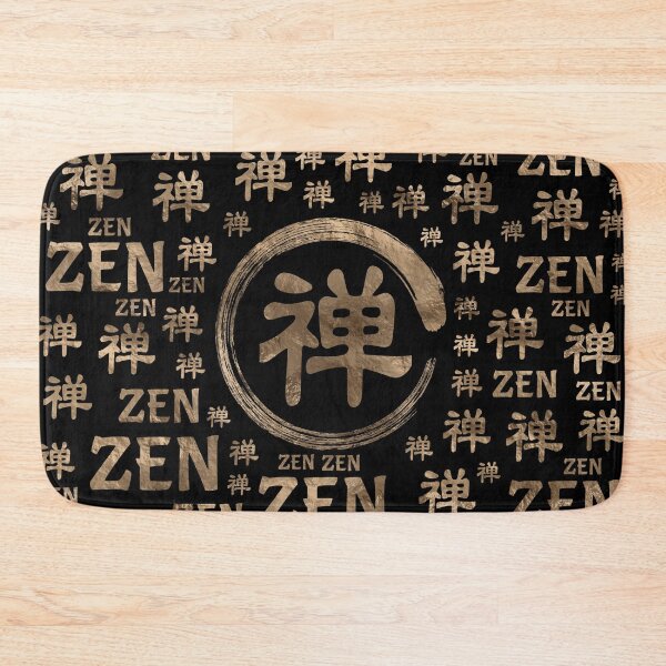 Item preview, Enzo Circle Zen symbol and word pattern on black designed and sold by k9printart.