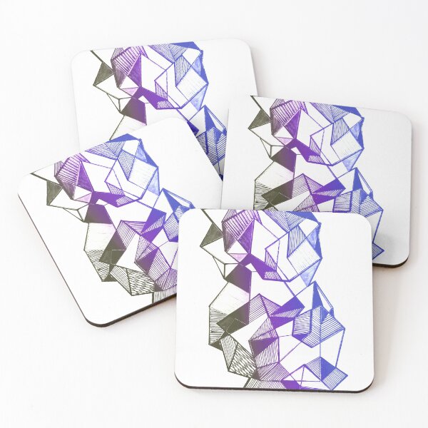 Item preview, Geometric triangles abstract blue purple designed and sold by Carolina Salazar.