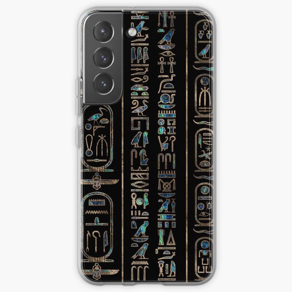 Egyptian hieroglyphs pattern Gold Abalone Samsung Galaxy Soft Case