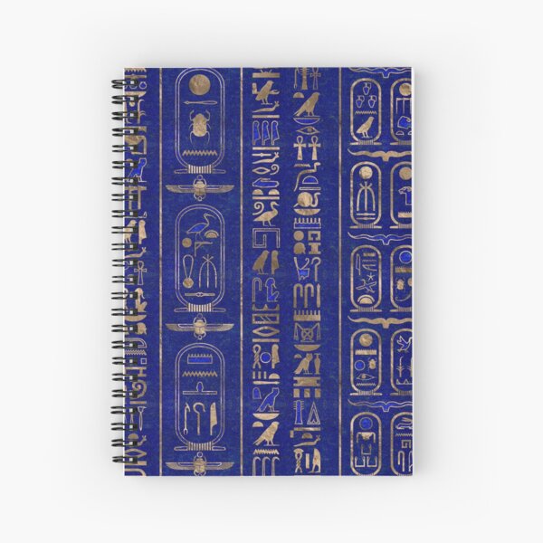 Item preview, Egyptian hieroglyphs pattern Gold Lapis Lazuli designed and sold by k9printart.