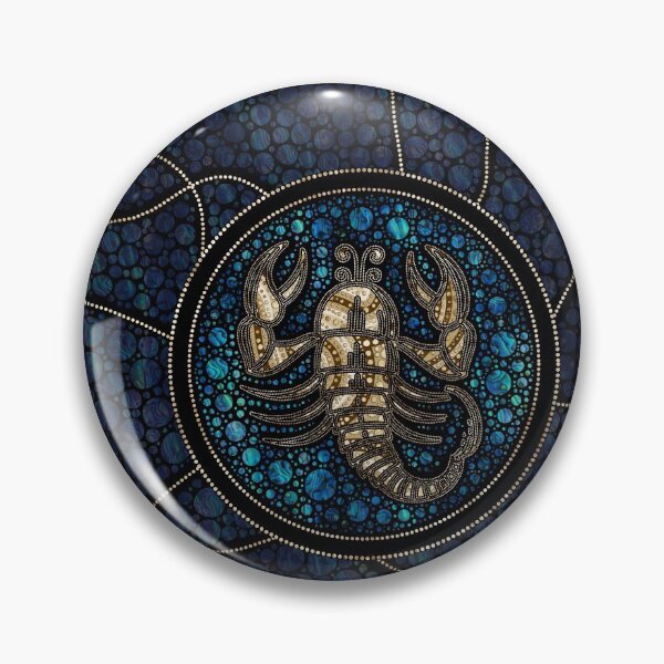 Item preview, Scorpio Zodiac Dot Art Style Abalone Gold designed and sold by k9printart.
