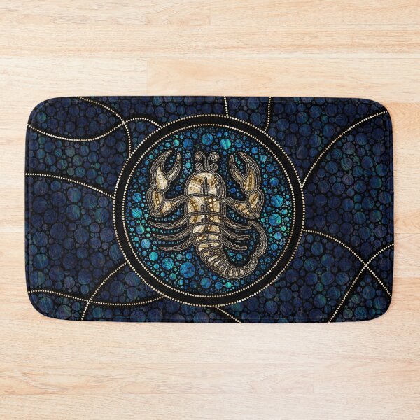 Item preview, Scorpio Zodiac Dot Art Style Abalone Gold designed and sold by k9printart.