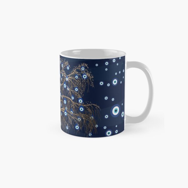 Nazar Charm Tree - Gold auf Dunkelblau Tasse (Standard)