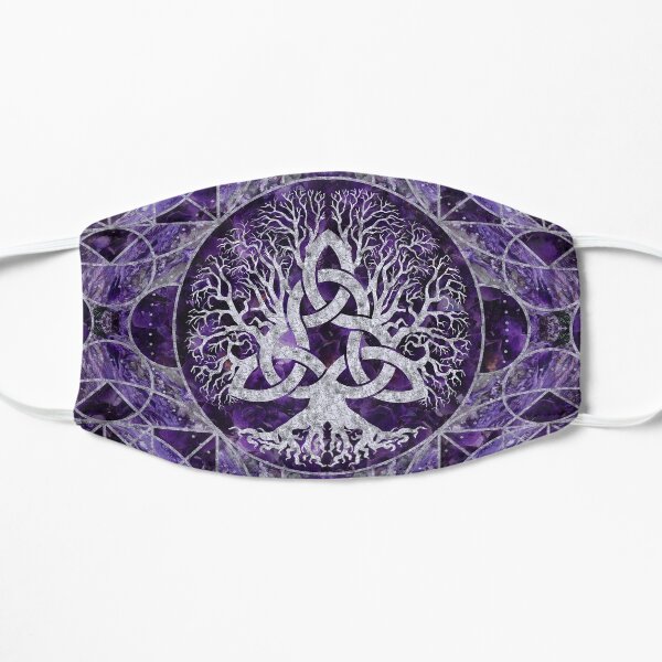 Arbre de vie avec Triquetra Amethyst et argent Masque sans plis