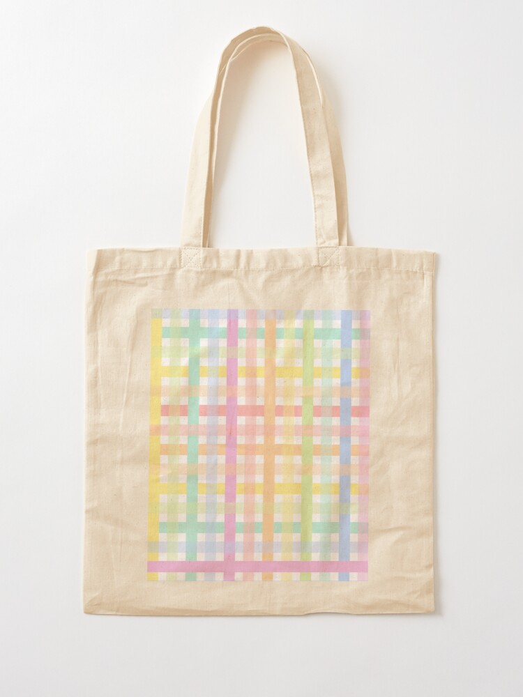 Pastel Grid Summer Tote Bag