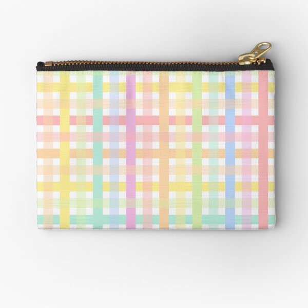 Rainbow Gingham Zipper Pouch