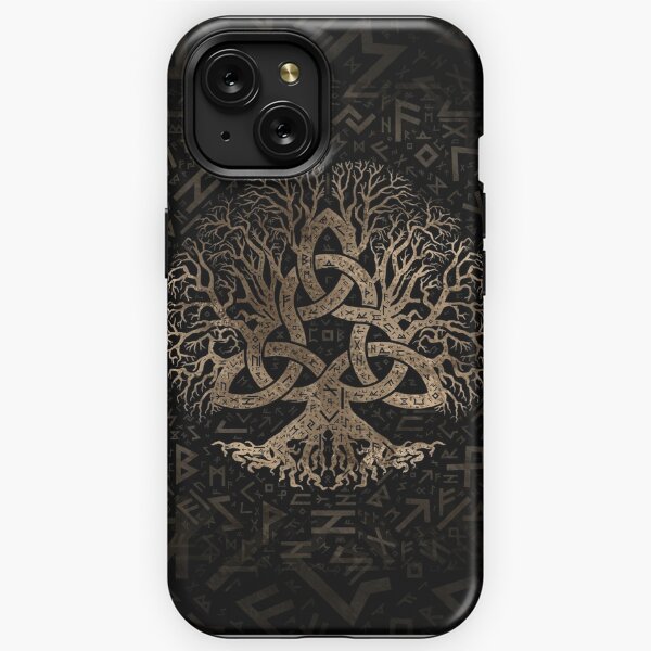 Tree of life with Triquetra on Futhark pattern iPhone Tough Case