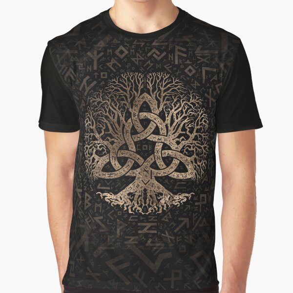 Arbre de vie avec motif Triquetra sur Futhark T-shirt graphique