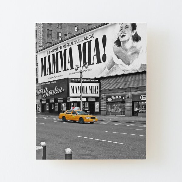 NYC Yellow Cabs Mamma Mia Wood Mounted Print