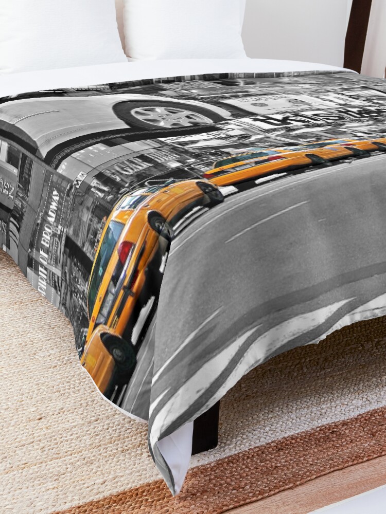 Alternate view of NYC Yellow Cabs Times Square Comforter