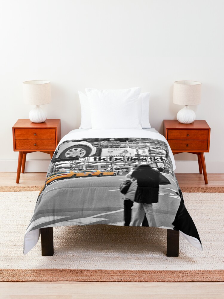Alternate view of NYC Yellow Cabs Times Square Comforter