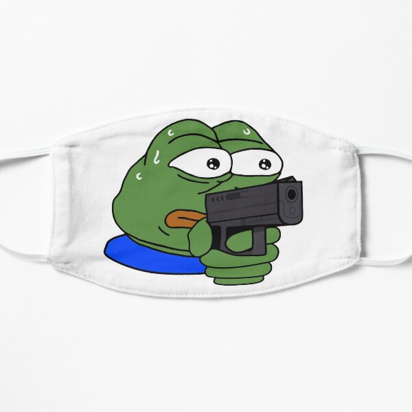 Pepe With Gun Stay Back Mask For Sale By Scha Redbubble