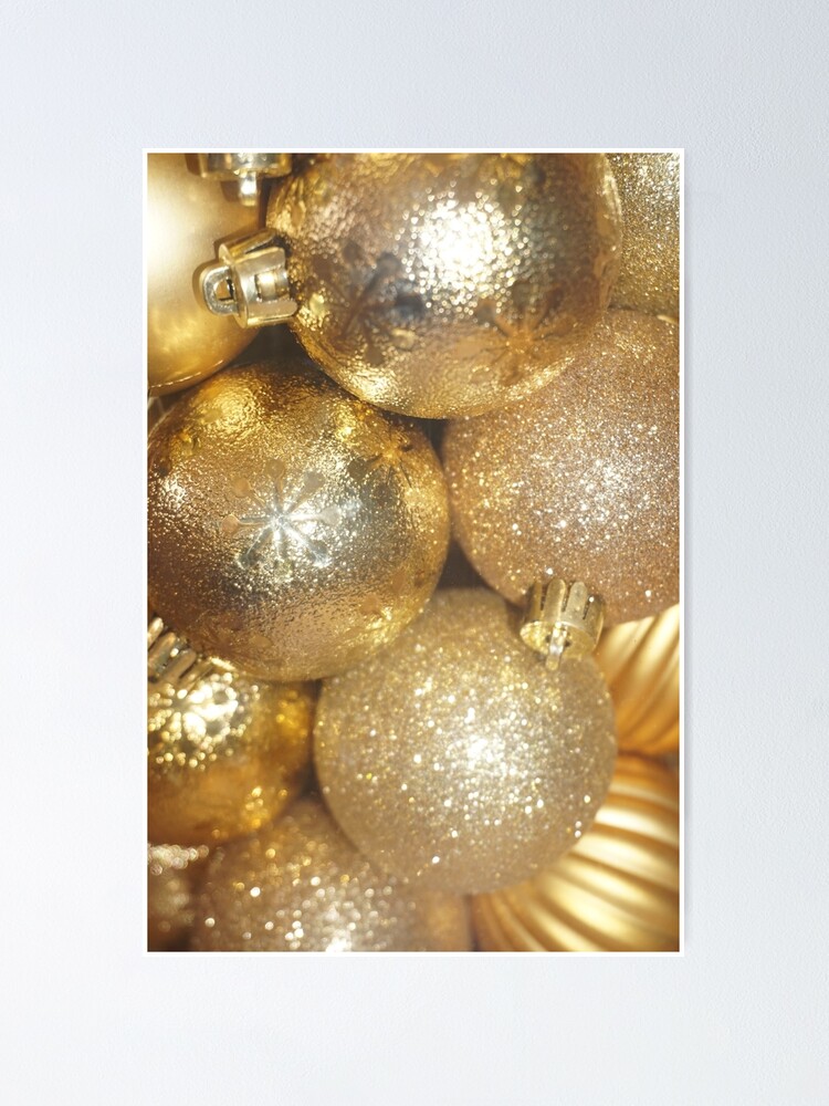 small gold christmas baubles