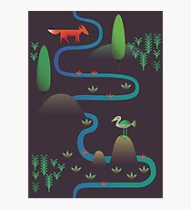 Landscape - Fox and Stream 2 (Pattern) Photographic Print