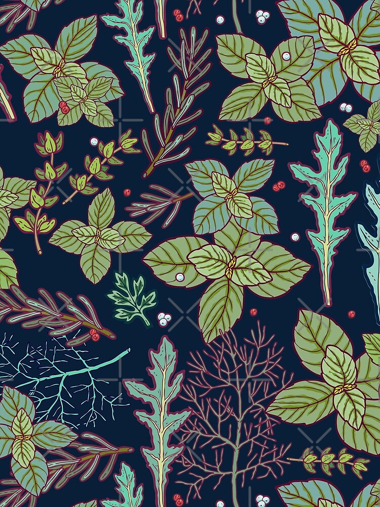 dark herbs pattern by smalldrawing