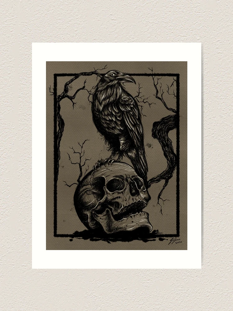 Mememto Mori: Limited Edition A3+ Giclée Print Plus FREE A4 Ghost Raven Bird Art store