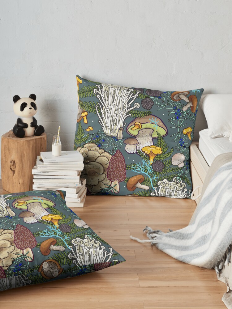 Alternate view of mushroom forest Floor Pillow