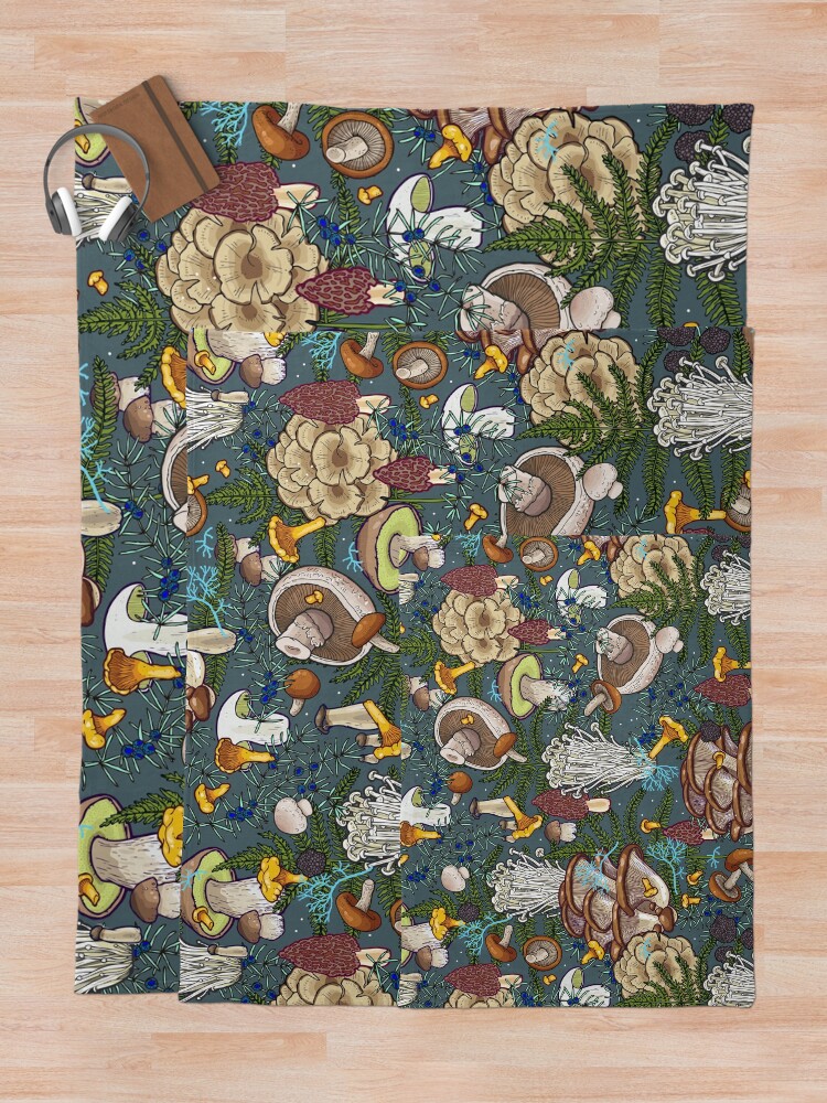 "mushroom forest" Throw Blanket for Sale by smalldrawing Redbubble