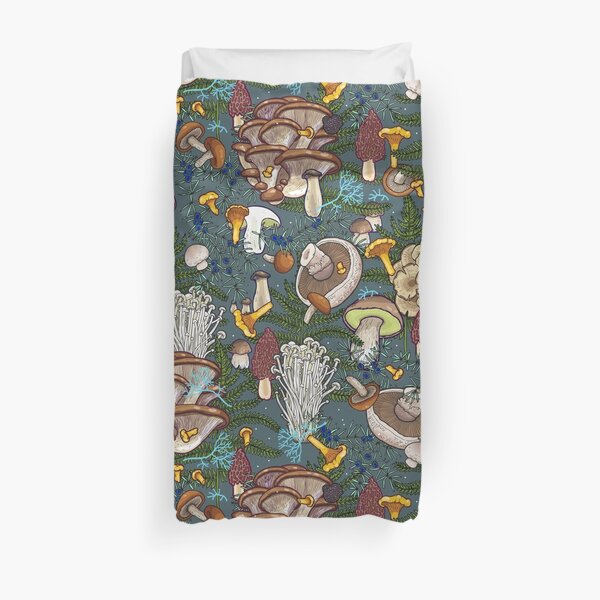 mushroom forest Duvet Cover