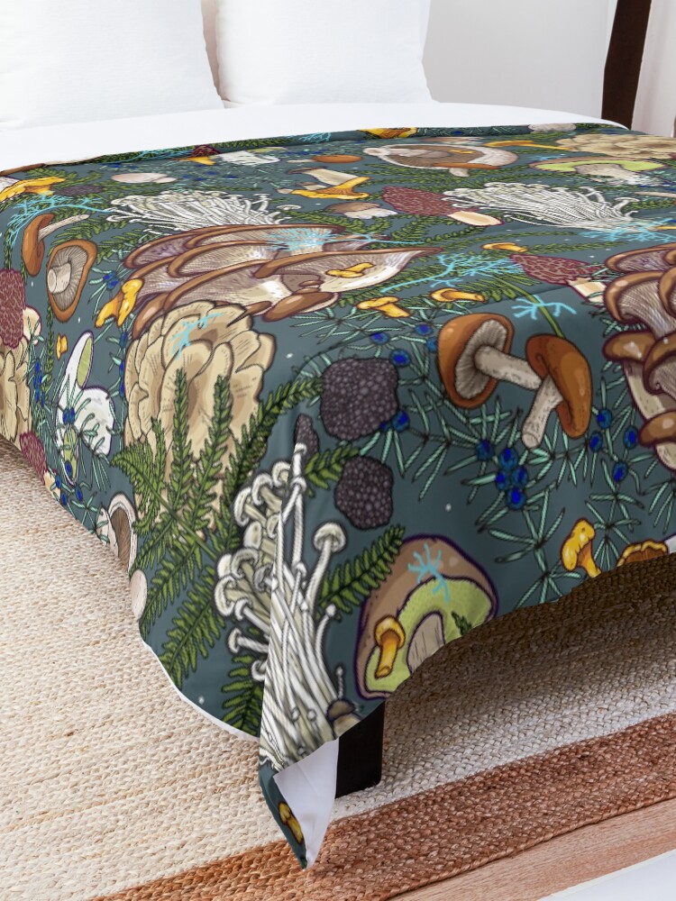 Alternate view of mushroom forest Comforter