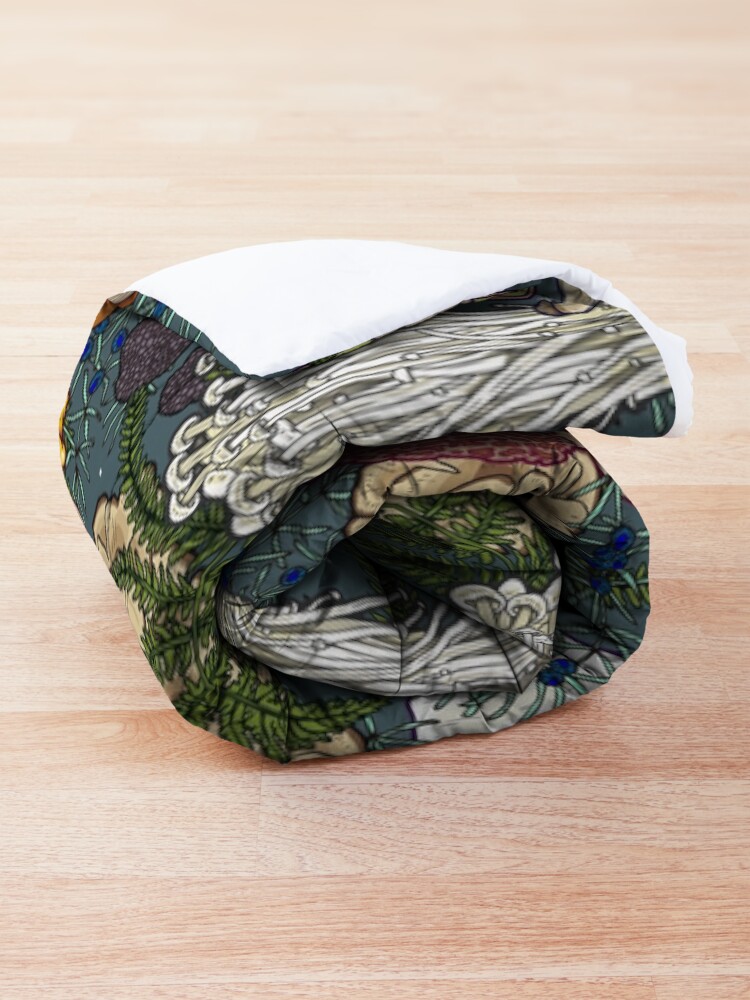 Alternate view of mushroom forest Comforter