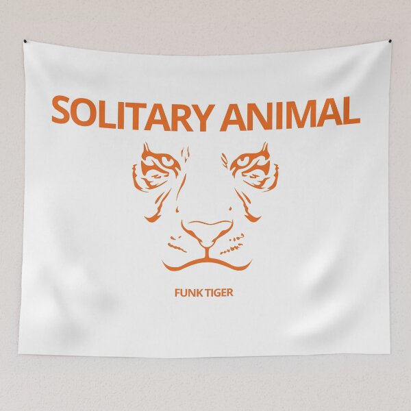 Artikelvorschau, Orange Tiger Gesicht mit einsamen Tier Slogan entworfen und verkauft von funktiger.