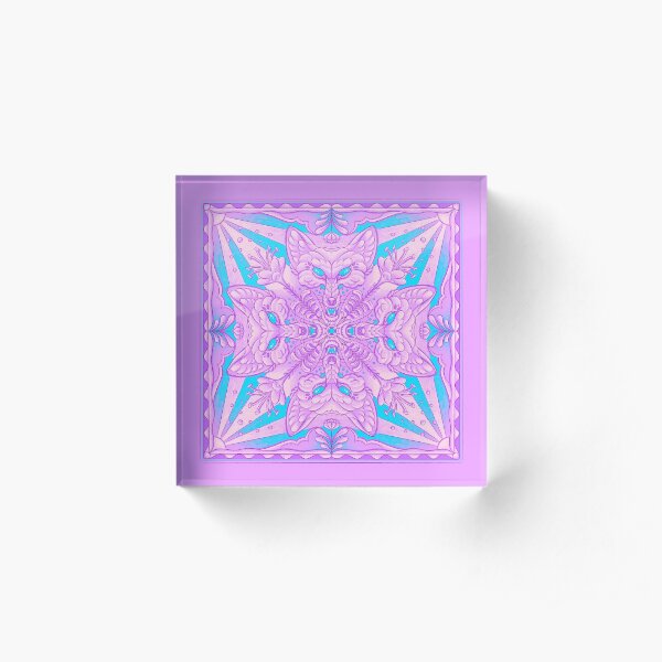 Mandala Zorro animal Bloque acrílico