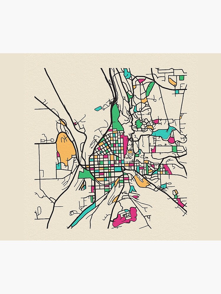 Ithaca, New York Street Map by geekmywall