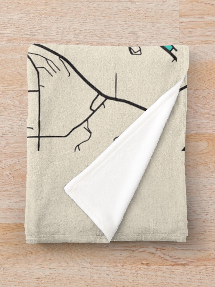 Alternate view of Ithaca, New York Street Map Throw Blanket