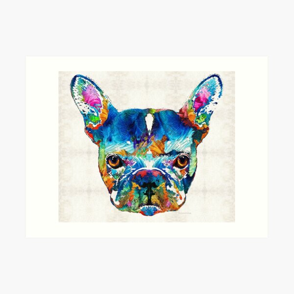 Colorful French Bulldog Dog Art By Sharon Cummings Art Print