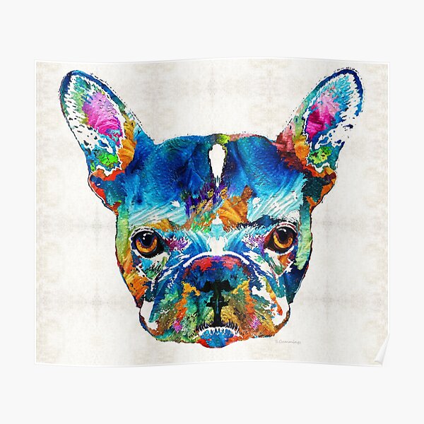Colorful French Bulldog Dog Art By Sharon Cummings Poster
