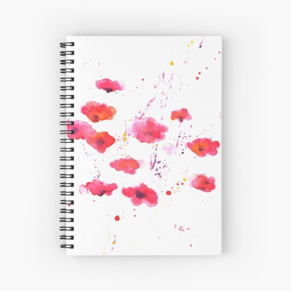 Finger Painted Poppies Spiral Notebook