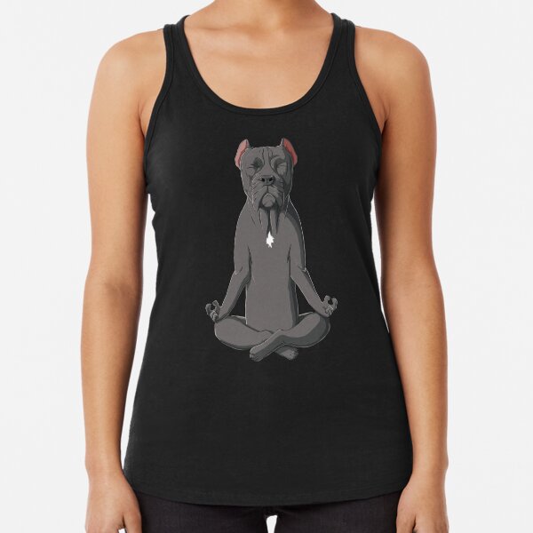 Yoga Cane Corso Dog Racerback Tank Top
