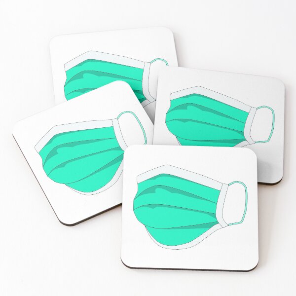 Item preview, medical mask, disposable face mask, doctor mask in blue. designed and sold by Marcin Adrian.