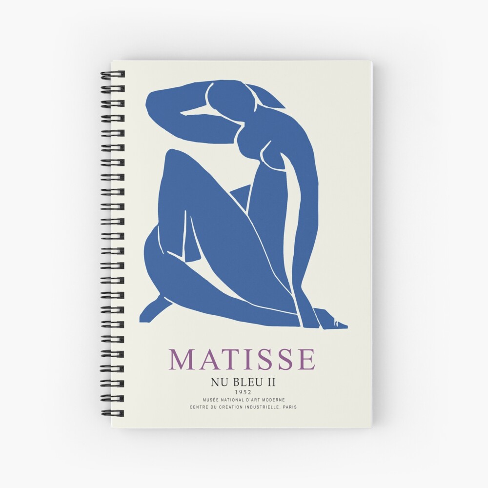 Henri Matisse Nu Bleu II (Blue Nude II) 1952 Artwork for Wall Art, Prints, Posters, Tshirts, Men, Women, Youth Spiral Notebook