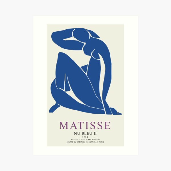 Henri Matisse Nu Bleu II (Blue Nude II) 1952 Artwork for Wall Art, Prints, Posters, Tshirts, Men, Women, Youth Art Print