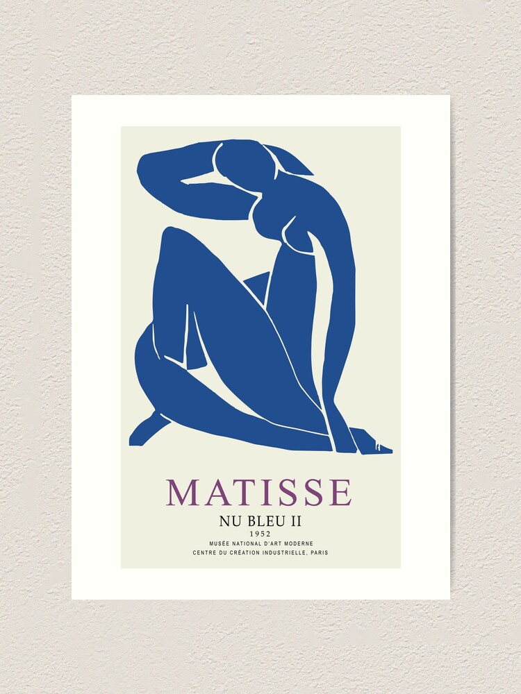 Alternate view of Henri Matisse Nu Bleu II (Blue Nude II) 1952 Artwork for Wall Art, Prints, Posters, Tshirts, Men, Women, Youth Art Print