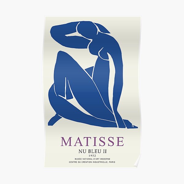 Henri Matisse Nu Bleu II (Blue Nude II) 1952 Artwork for Wall Art, Prints, Posters, Tshirts, Men, Women, Youth Poster