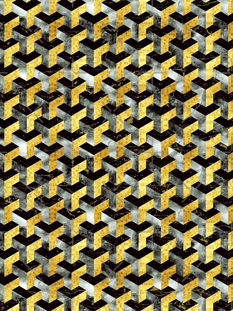 Thumbnail 3 of 3, Scarf, 3d Geometric Pattern designed and sold by ZedEx.
