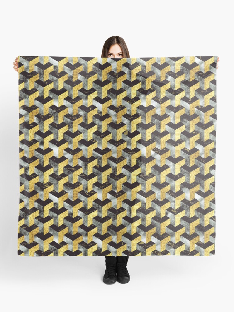Thumbnail 1 of 3, Scarf, 3d Geometric Pattern designed and sold by ZedEx.