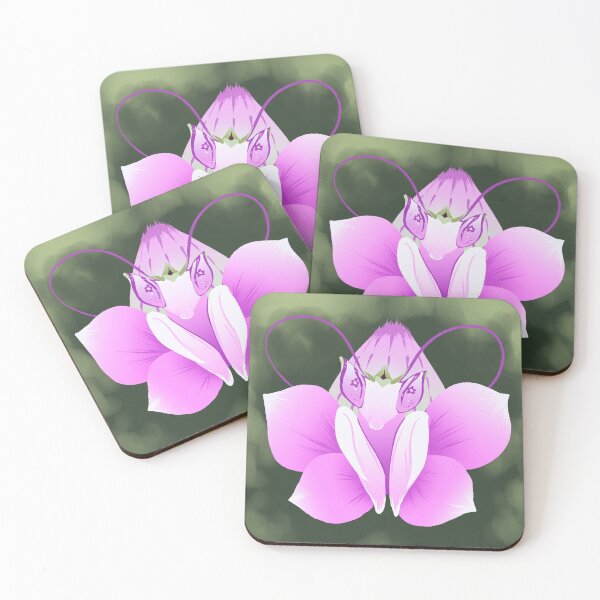 Item preview, Mantis pink orchid on green background designed and sold by LeBakarau.