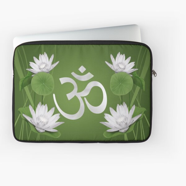 Vista previa del artículo con la obra «Símbolo de Om con flores de loto en verde», diseñado y vendido por Nartissima.