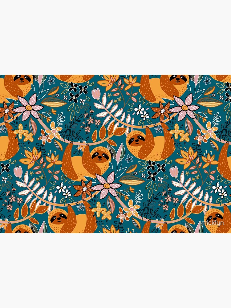 Thumbnail 5 of 5, Mask, Happy Boho Sloth Floral designed and sold by micklyn.