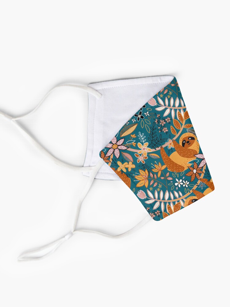 Alternate view of Happy Boho Sloth Floral Mask